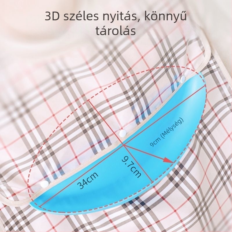 Idősek etetőbib, Nyak-stílusú vízálló, Poliészter, Grízel mintázat, Uniszex