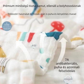 Hat rétegű pamut géz törölköző gyerekeknek arcra és nyálzásra, 3–8 éveseknek, 2025 tavasz