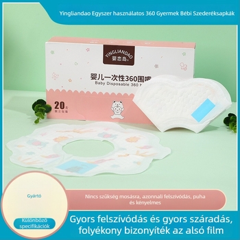 Egyszer használatos bababib, vízálló nem szövött anyagból, rajzfilm mintával, 1–3 éves gyerekeknek