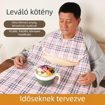 Felnőtt vízálló etetőbib, leválasztható, pamut, uniszex, márka Hfine