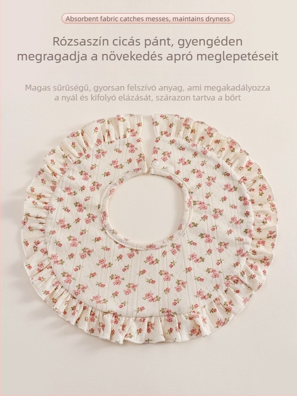 Kétoldalas, vízálló nyálkendő baba (>95% pamut), mesefigurás mintával, 0–1 éveseknek, megnövelt méret