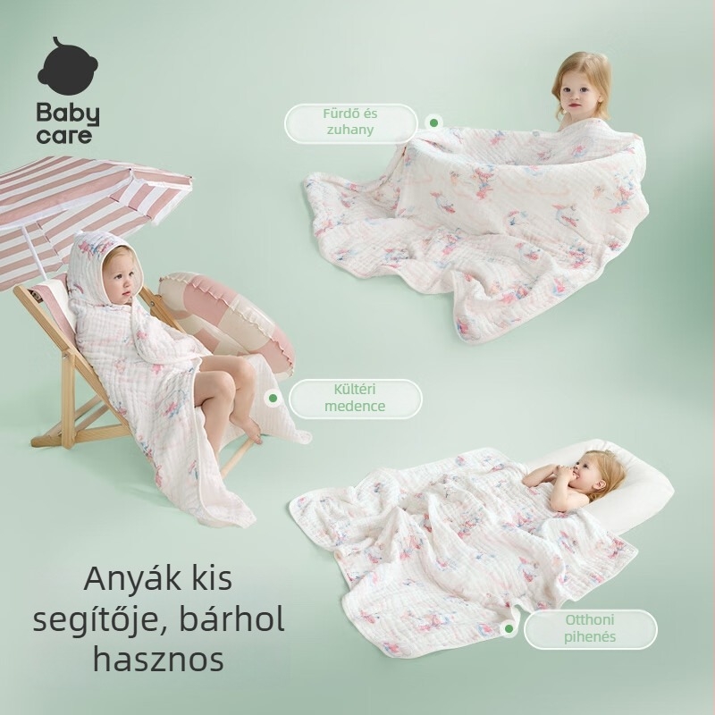 Bc Babycare bambuszrostból készült babafürdető törölköző