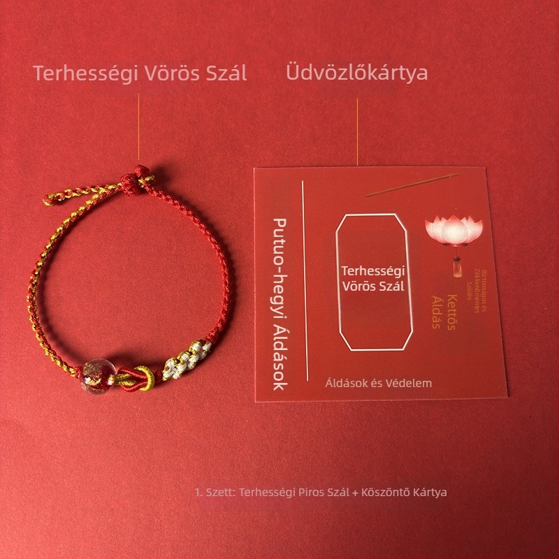 Női terhességi karkötő – kézzel kötött pamutfonalból, eredeti dizájn, márka Easy to get jewelry, 2025 tavasz