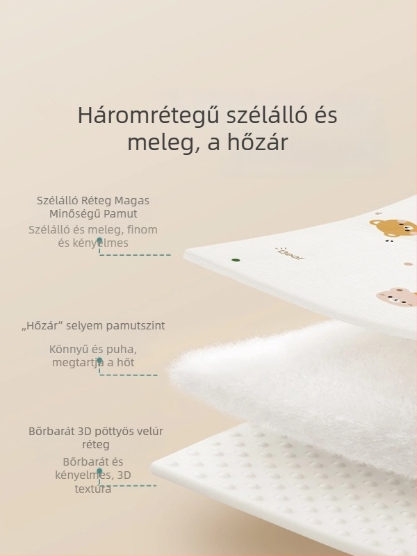 Újszülött swaddle takaró, vastag őszi-téli, állatmintás, anyag: fonal, biztonsági szint: A