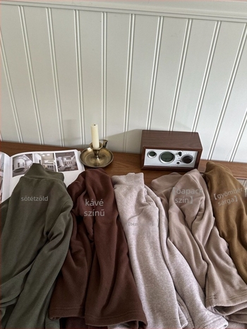 Gyerekek téli alapfelső fleece-béléssel, fél magas nyakú, uniszex, hosszú ujjú, 68% viszkóz, pamut keverék