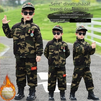 Gyerekek kamuflájl munkaruha — két darabos szett, pamutból, ősz-tél, vastag anyag, uniszex