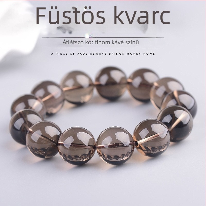 8 mm Tea Crystal gyöngyökből készült karkötő, oldalsó kövek nélkül, könnyed luxus stílusban