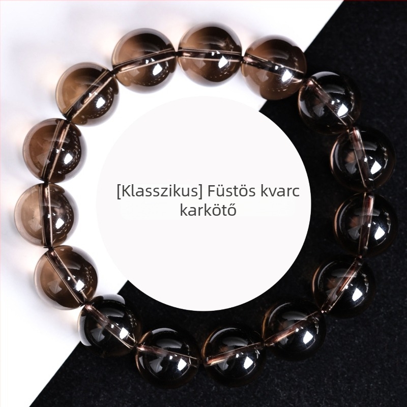 8 mm Tea Crystal gyöngyökből készült karkötő, oldalsó kövek nélkül, könnyed luxus stílusban