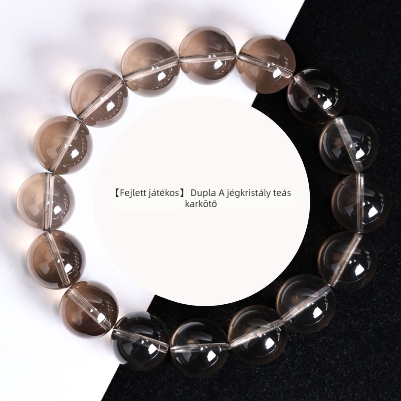 Tea Crystal Smoky Quartz karkötő, egysoros, könnyed luxus stílus, Jing Yao