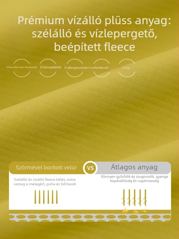 Fiúknak szánt szélálló kapucnis dzseki - ősz 2025, fleece bélés, nylon külső, álló gallér, cipzár