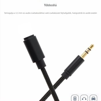 Autós AUX adapter kábel Type-C, szőtt 3.5 mm-es audió kábel, kompatibilis iPhone 14 és iPhone 15