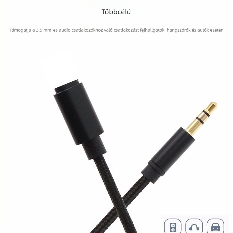 Autós AUX adapter kábel Type-C, szőtt 3.5 mm-es audió kábel, kompatibilis iPhone 14 és iPhone 15