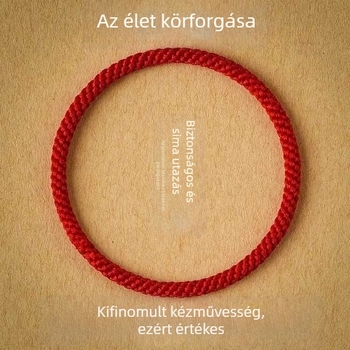 Kézzel kötött piros kötél karkötő, etnikus stílus, uniszex, 2024 tavasza