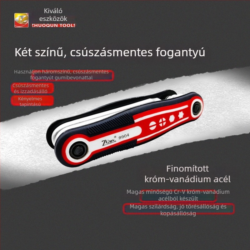 8 az 1-ben szerszámkészlet: krómozott vanádium acél, imbus kulcs és Torx, hajlított csavarhúzó háztartási javításokra — Márka ZQUN