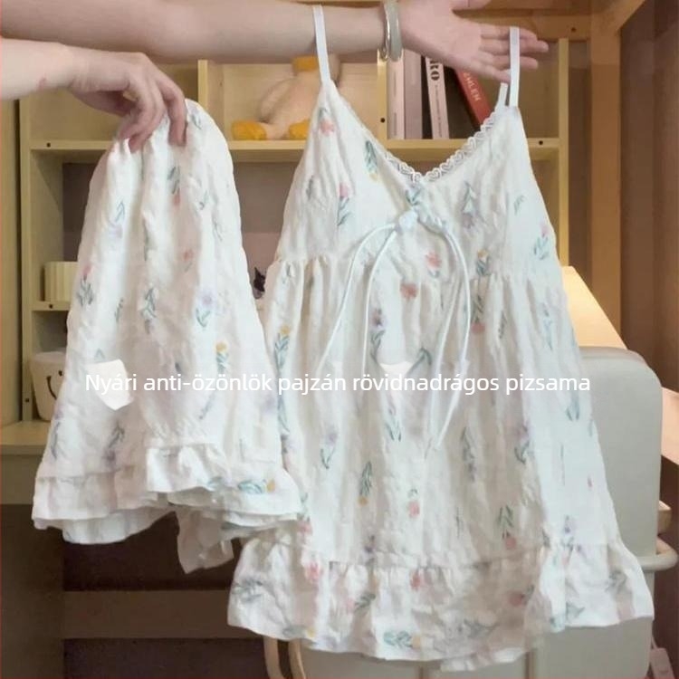Női kapucsnis köntös és nadrágszett nyuszis jacquard mintával — elasztikus pamut, hosszú ujjú, kerek nyak, melegen tart