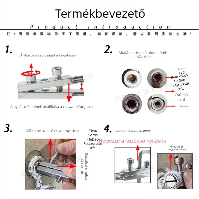 Hedaohardware 5 részes szétszerelő készlet csaptelep és csővezetékek meneteinek kivonásához – univerzális kivonók, anyagok PP/TPR/szénacél