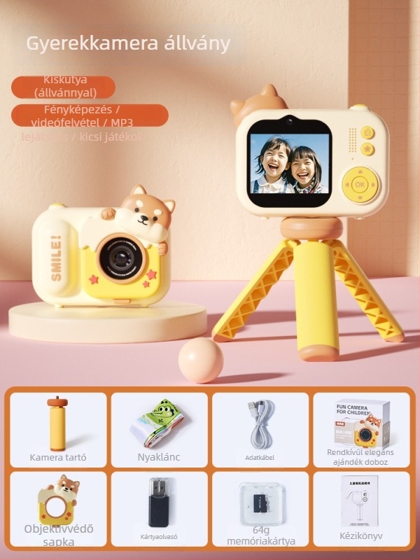 Lelefish gyerek kamera – fényképez és videózik, 4–6 éveseknek, műanyag játék, látásfejlődés, szellemi fejlesztés és kéz-szem koordináció