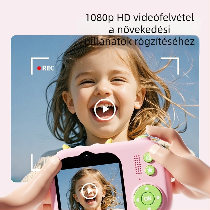 Lelefish gyerek kamera – fényképez és videózik, 4–6 éveseknek, műanyag játék, látásfejlődés, szellemi fejlesztés és kéz-szem koordináció