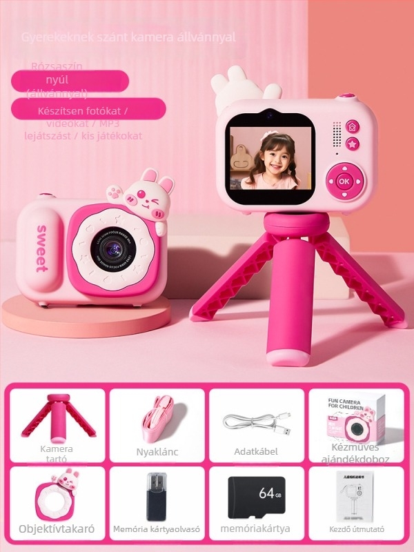 Lelefish Gyerekeknek szóló digitális kamera — fénykép és videó készítés, 4–6 éveseknek, fejleszti a látást, kognitív fejlődést és kéz-szem koordinációt