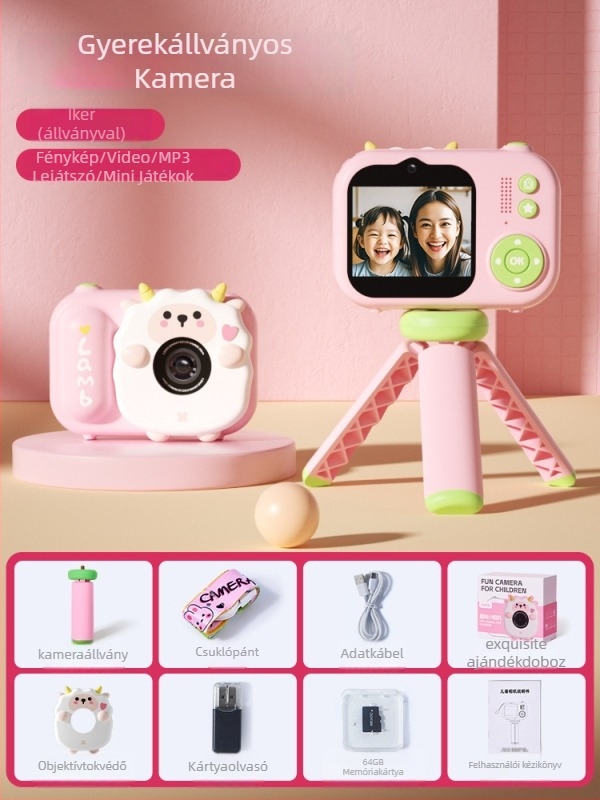 Lelefish gyermek kamera — fényképez és videót készít; műanyag kivitelezés; 4–6 éveseknek megfelelő; fejleszti a látást és a szem-kéz koordinációt