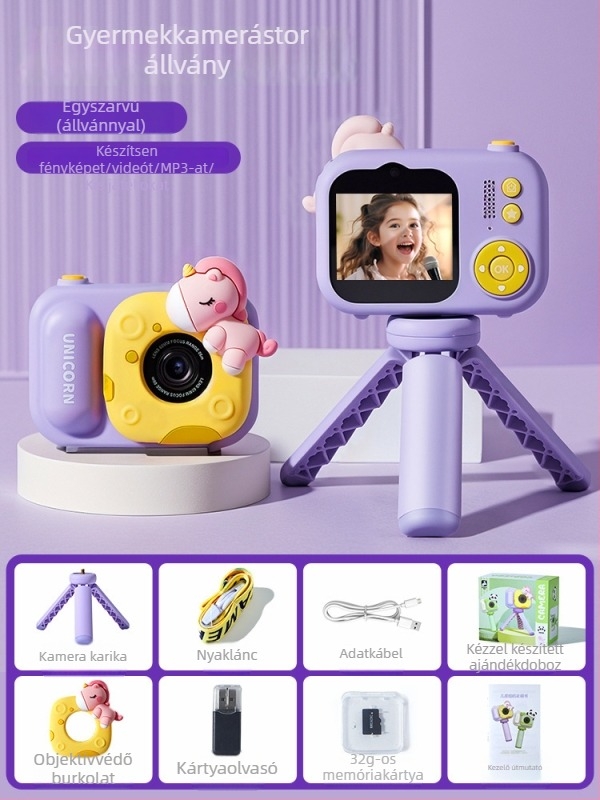 Lelefish Gyermekek Digitális Kamera – fényképez és videózik, újratölthető játék 4–6 éveseknek, fejleszti a látást és a kéz-szem koordinációt