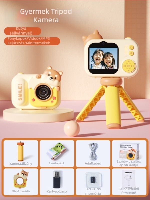 Lelefish gyerek kamera fényképezésre és videózásra – oktató játék 4–6 éveseknek, műanyag, fejleszti látást és kéz-szem koordinációt