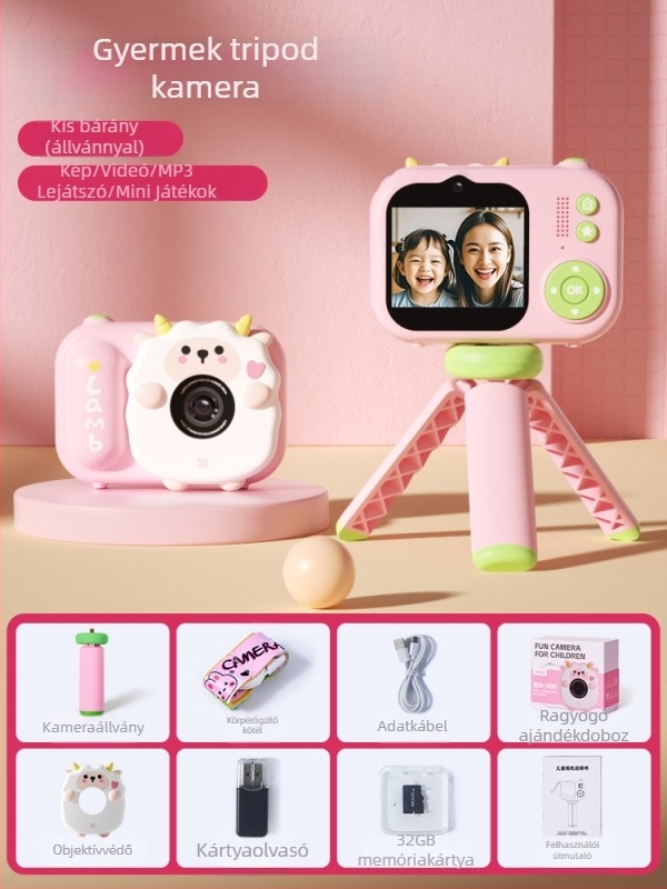 Lelefish gyerek kamera – ház-játék és fényképezés funkciókkal – műanyag test, 4–6 éveseknek