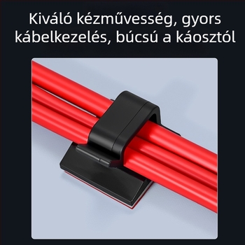 Átlátszó kábelkezelő klipek ragasztó alapú rögzítéssel, hálózati kábelekhez, vállalati LAN-hoz