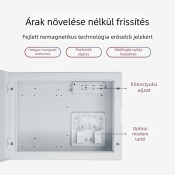 Otthoni multimédiás információs doboz hálózathoz és optikai kábelhez, beépített kivitel, méret 300×400 mm