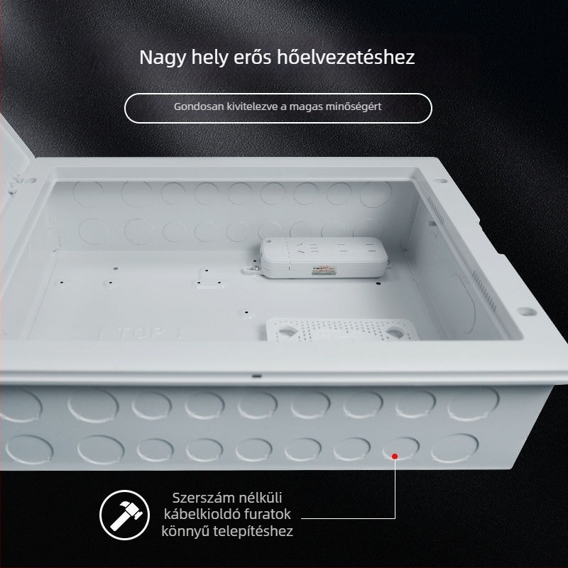 Otthoni multimédiás információs doboz hálózathoz és optikai kábelhez, beépített kivitel, méret 300×400 mm