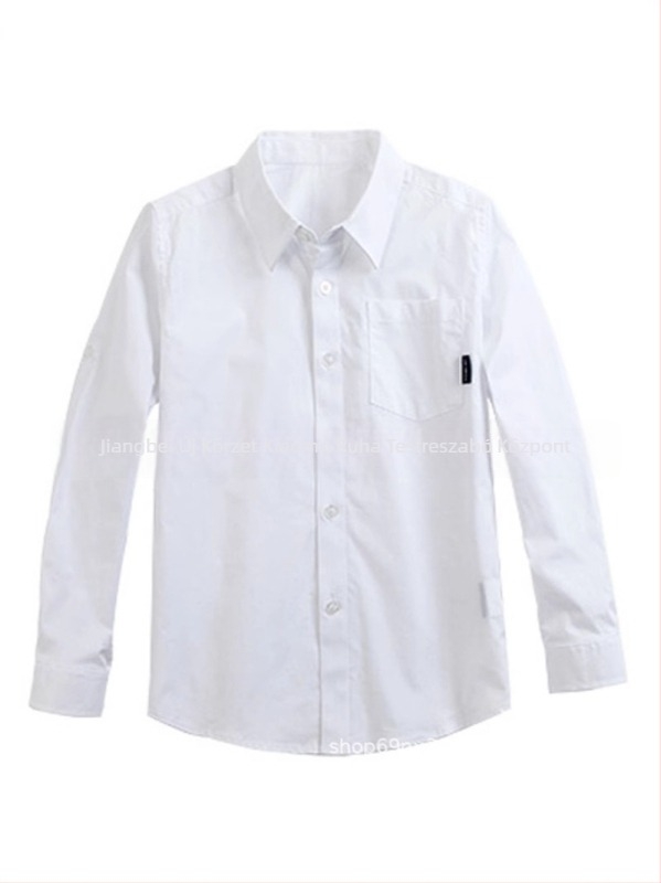 Gyermekeknek szóló ing, koreai stílus, négyzet gallér, hosszú ujjú, rajzfilmszerű minta