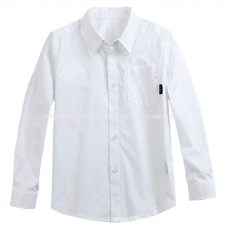 Gyermekeknek szóló ing, koreai stílus, négyzet gallér, hosszú ujjú, rajzfilmszerű minta