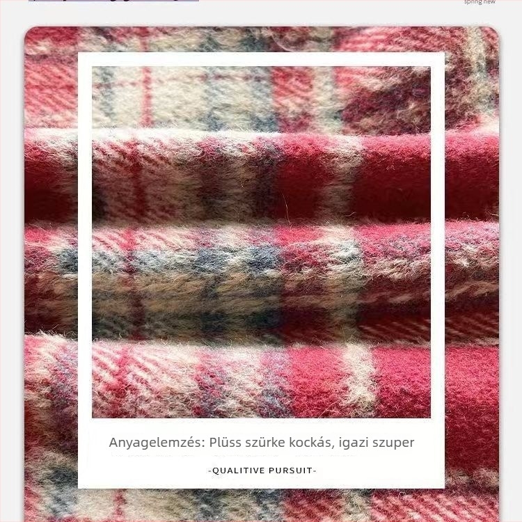Gyerekeknek készített vastag fleece-béléssel ellátott hosszú ujjú polo felső, kockás mintával