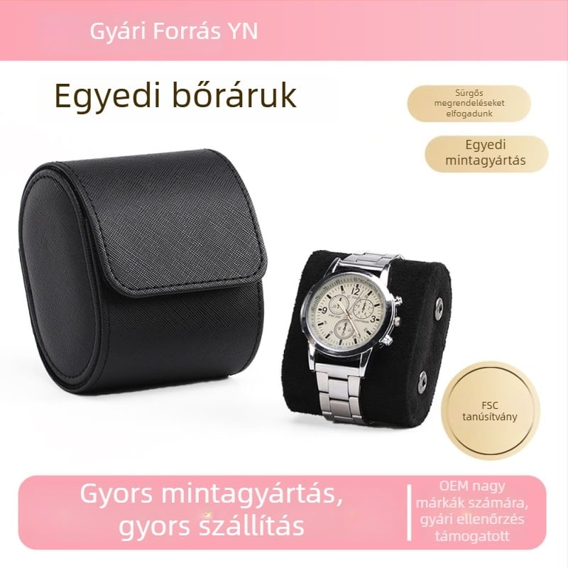 Raktáron lévő óratartó doboz utazáshoz, PU bőr és valódi bőr, 123 rekesz, luxus óradoboz mechanikus órákhoz