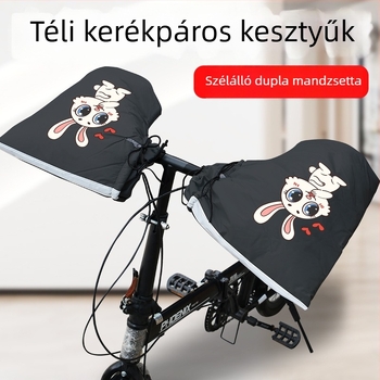 MTB téli kesztyű – fleece bélés, vízálló PVC anyag, uniszex felnőtt, MTB és versenysporthoz