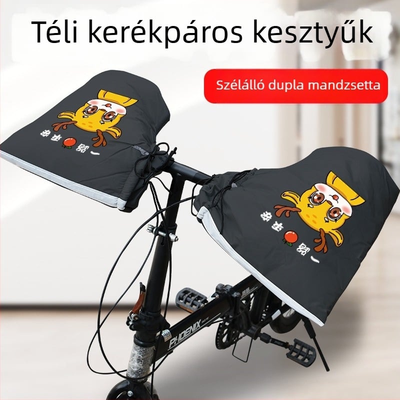 MTB téli kesztyű – fleece bélés, vízálló PVC anyag, uniszex felnőtt, MTB és versenysporthoz