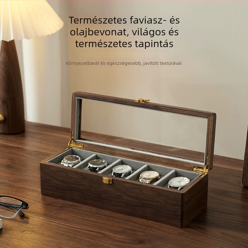 Collecting tömörfa óra tároló doboz 2, 3, 5 vagy 10 rekesz