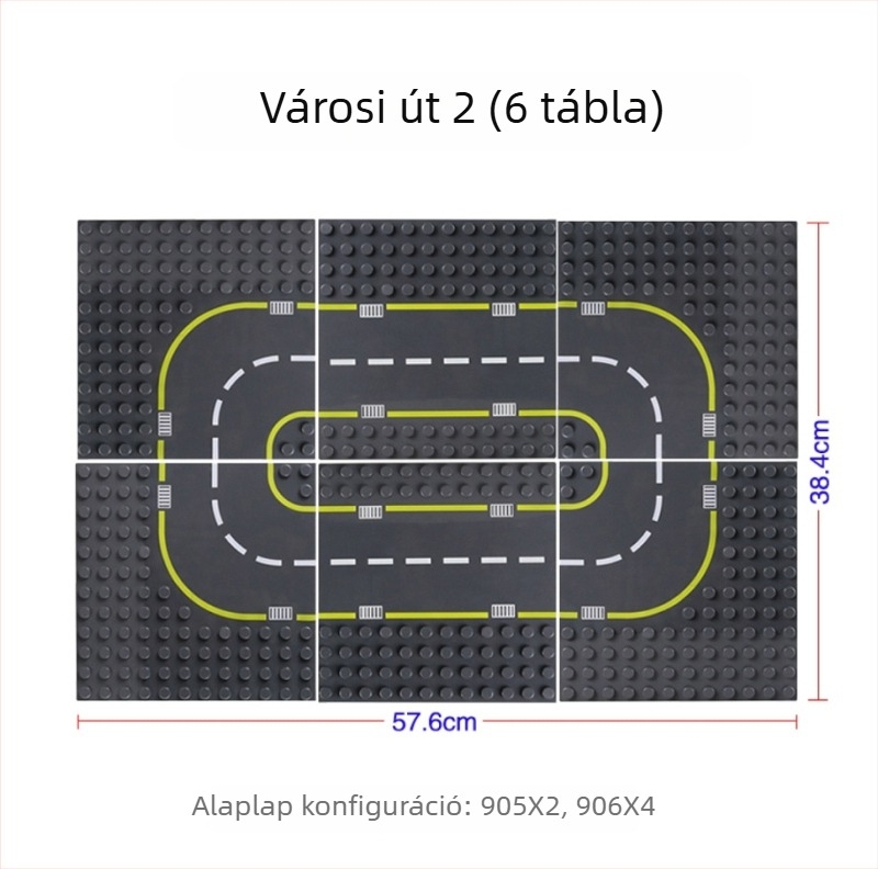 Építőelemes alaptábla, kompatibilis LEGO nagyobb blokkokkal, modellek 905/906/907, Wange márka, ABS-műanyag, 0,2 kg, 100–200 darab