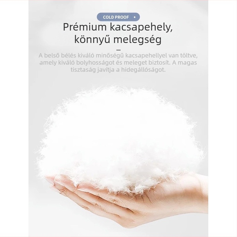 Férfi rövid, vastag pehelykabát téli 2024, casual, kapucnival, cipzárral, szűk fazon