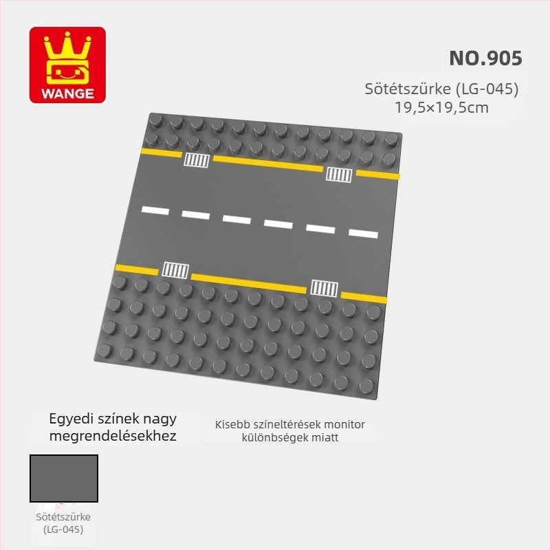 Útépítő építőelemekhez használható alaplap, kompatibilis LEGO nagyobb darabokkal, ABS műanyag, 100–200 darab, 7–14 éveseknek