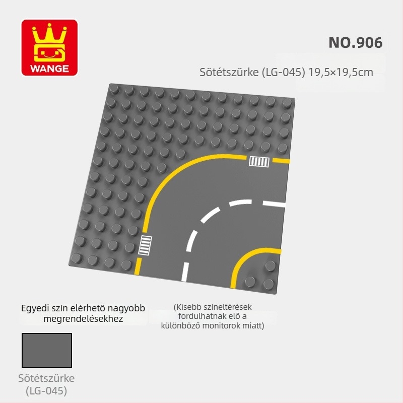 Útépítő építőelemekhez használható alaplap, kompatibilis LEGO nagyobb darabokkal, ABS műanyag, 100–200 darab, 7–14 éveseknek