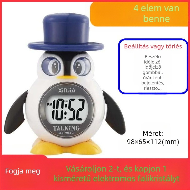 Asztali óra automata mechanizmussal (műanyag ház, Wind stílus)