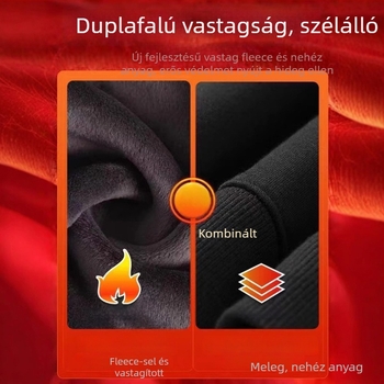 Amerikai stílusú férfi vastag fleece pulóver kerek nyakkal, hosszú ujjú, téli viselet