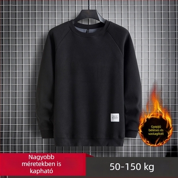 Férfi téli pulóver Derong anyagból, plusz méret, kapucni nélküli, kerek nyakú