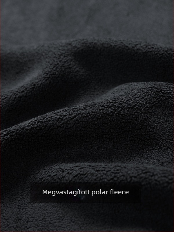 Férfi kapucnis fleece kardigán, cipzárral, laza szabás, oldalsó zsebek, pamut-alapanyagú fleece
