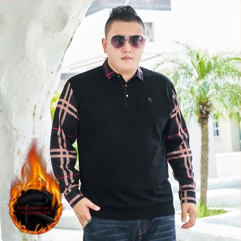 Férfi plusz méretű hosszú ujjú pulóver galléros, laza szabású, viszkóz fonalból, 70% viszkóz, 350–400 g, négy évszakos viselet