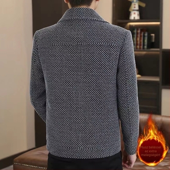 Férfi téli dzseki, városi stílus, szűk szabás, egyrészes gombolás, vastag anyag