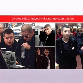 Mesterséges Mink szőrme kabát kapucnival, hosszú ujjú, Mink Velvet anyag, poliészter alap, japán-koreai lazító stílus