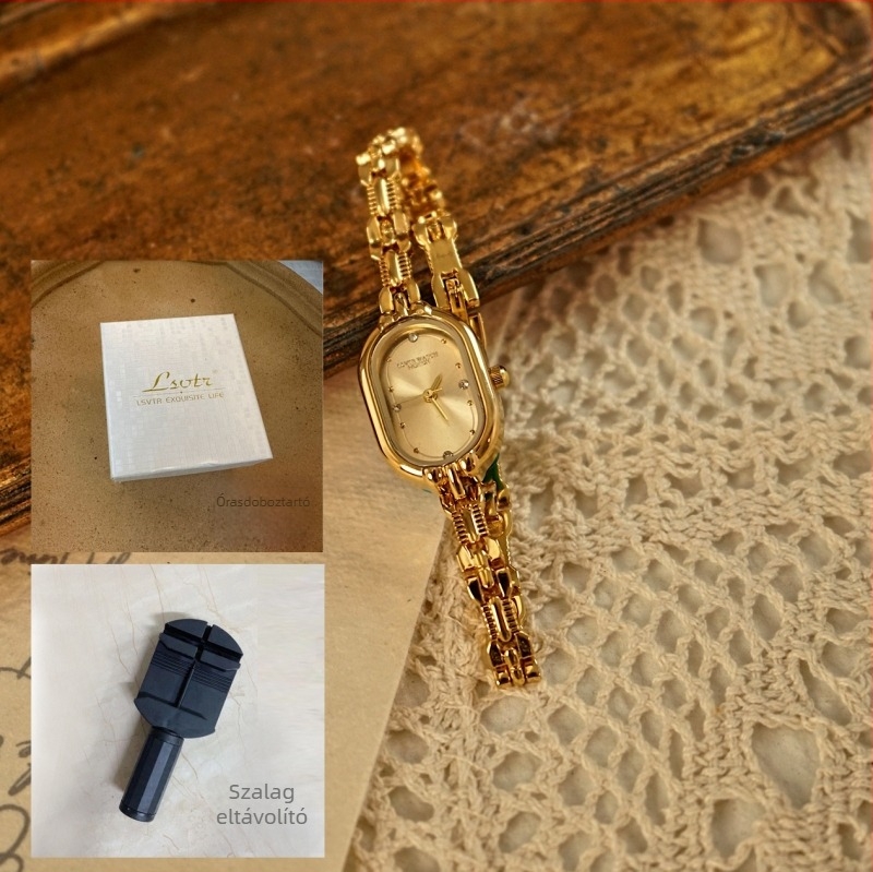 LSVTR nőknek quartz karóra J065, ovális számlap, vízálló 30M, ásványi üveg, fém szíj