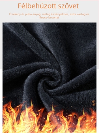 Férfi denim nadrág fleece-béléssel, mikroelasztikus, egyenes szabású, középmagas derék, téli 2024